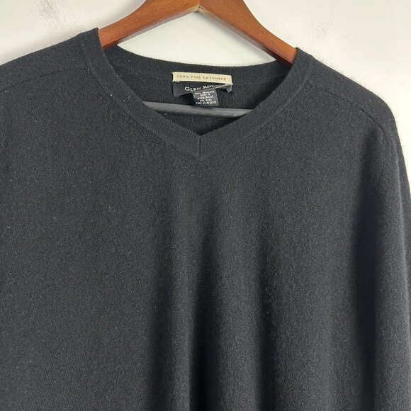 Glen Royal 100% Fine Cashmere Sweater Mens Large Black V Neck Pullover - Picture 3 of 6